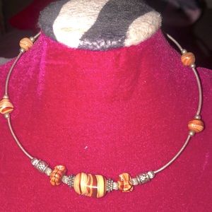 Silver Choker with Natural Stone Beads🌸